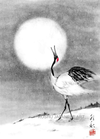 Monthly Workshop - December 2023 "Crane with the moon"