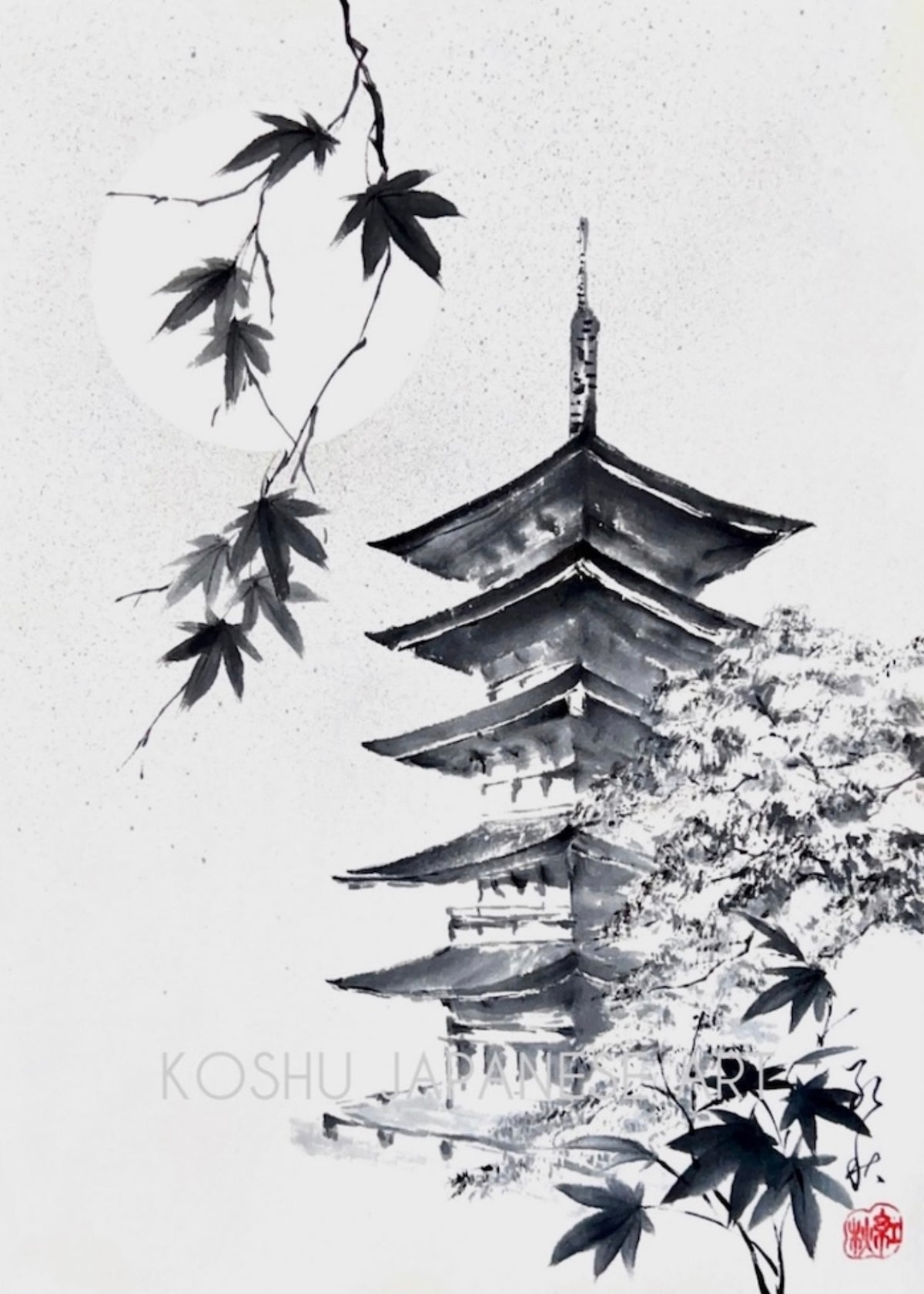 Monthly Workshop -December 2024 "“Pagoda with maple leaves”